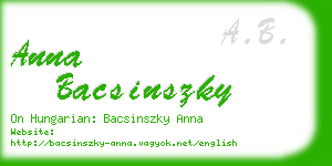 anna bacsinszky business card